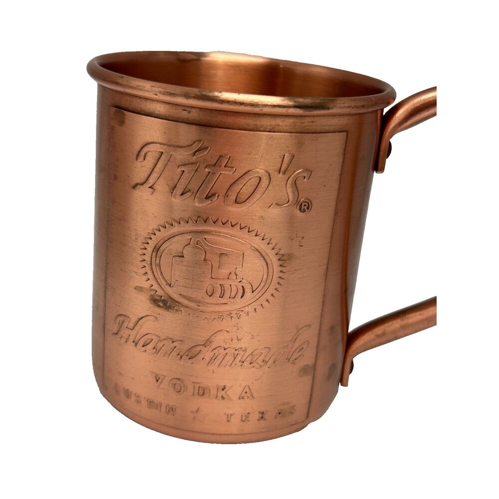 Tito’s Handmade Vodka Copper Mug Moscow Mule Cup Austin Texas Barware